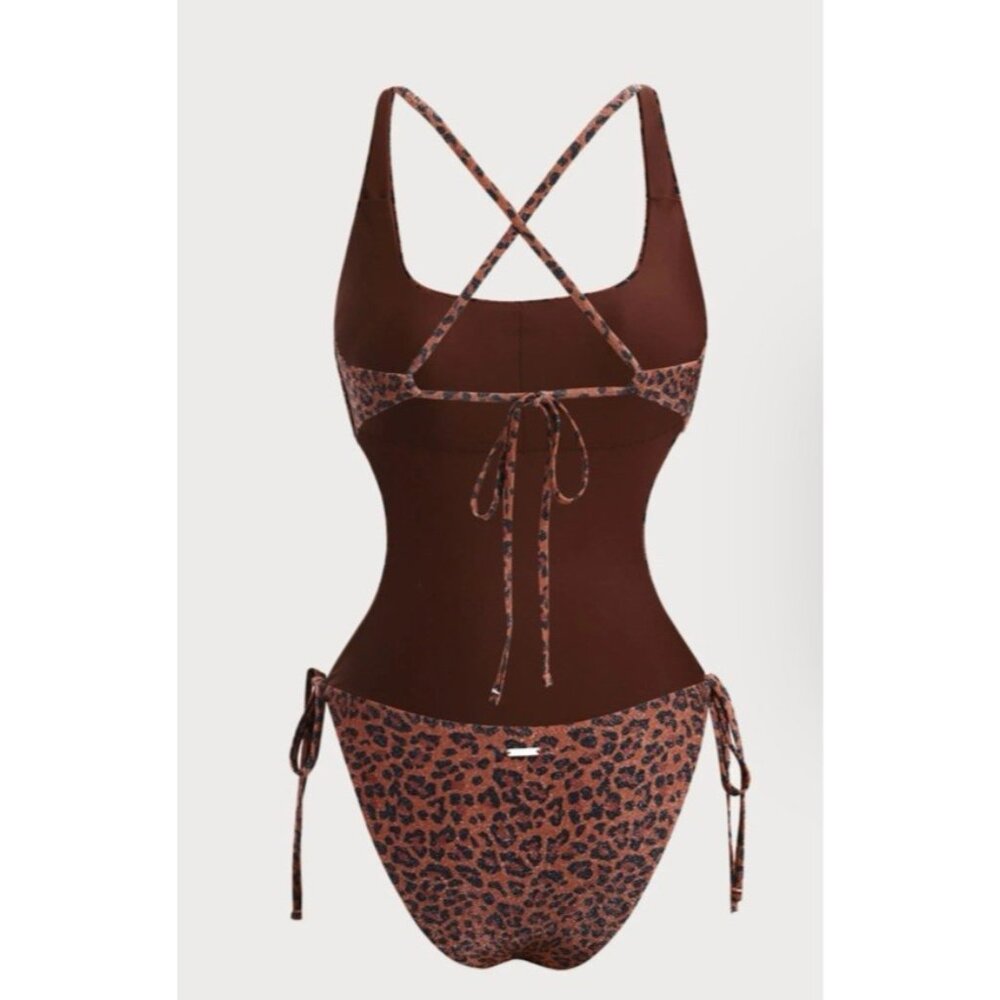 Berlook Mulit X Cross One Piece Swimsuit Navy Blue Cut out S Small NEW NWT Bag - Picture 5 of 10